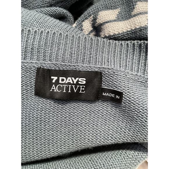 7 Days Active 'Graphic' Blue Cardigan Size XS - Picture 4 of 5